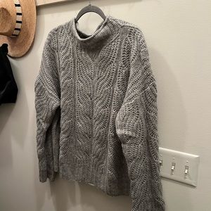 J.Crew Roll Neck Knit Sweater, Gray, Alpaca Wool